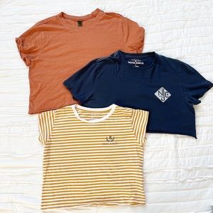Bundle Wild Fable Orange Nautica Navy Blue Milano Orange White Striped Shirts